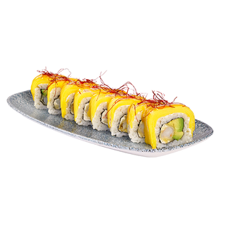 Dragon roll z krewetkami w tempurze i mango