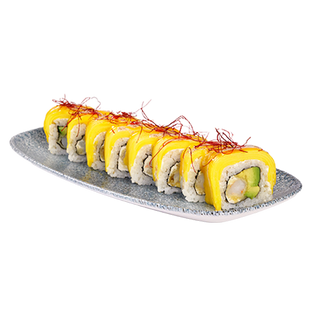 Dragon roll z krewetkami w tempurze i mango