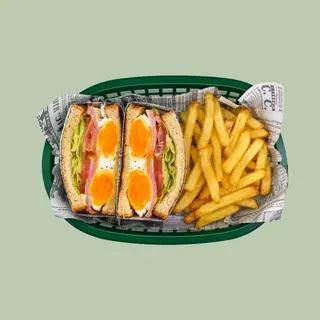 Sándwich de Huevo y Jamón + Patatas fritas