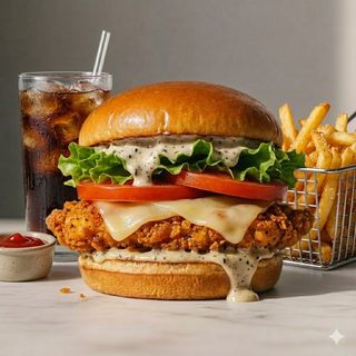 Chicken crunch burger menù