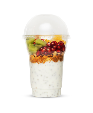 Чиа-пудинг с гранолой и фруктами