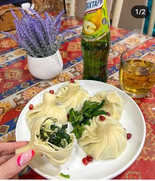 Хинкали со шпинатом