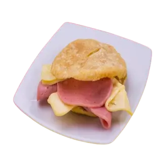 Arepa jamon y queso amarillo
