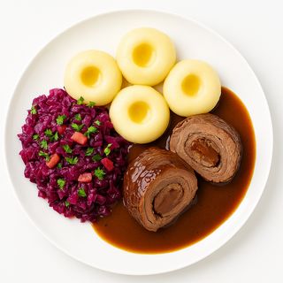 Rolada Wołowa/kluski śląskie/kapusta czerwona (500g)