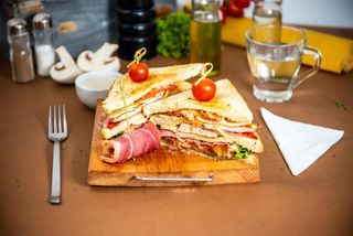 Triple decker chicken sandwich