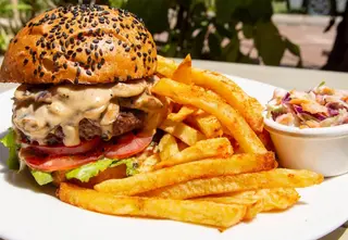 Cream mushroom beef burger