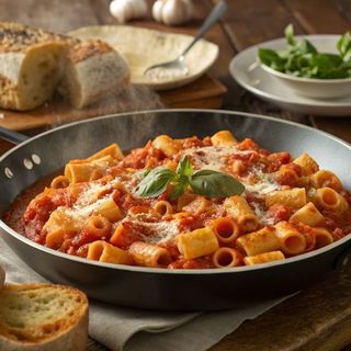 Rigatoni Con Tomate Y Verduras