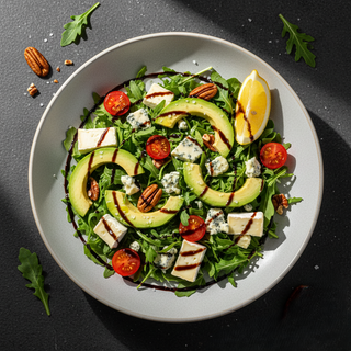 Salata blue cheese cu brie, avocado si nuci pecan