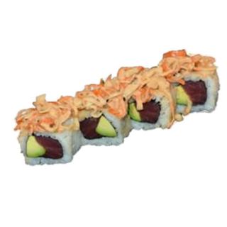64. Uramaki De Atún Con Aguacate Y Surimi En Salsa (4 Uds.)