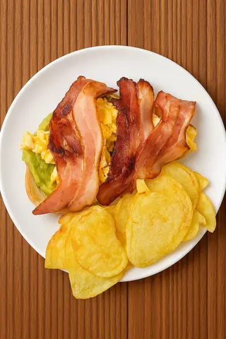 Tosta de guacamole con huevo y bacon
