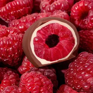 Framboises enrobées de Chocolat au Lait