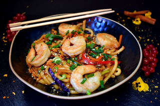 Wok Udon Creveți Sos Dulce-Picant