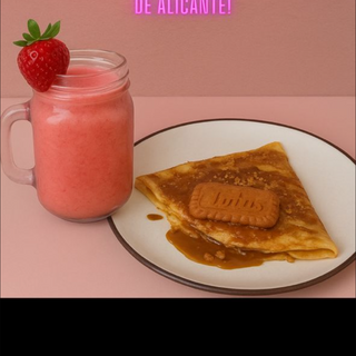 Crepe dulce de chocolate + smoothie 