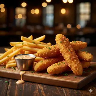 Finger De Pollo Crujiente Y Patatas Fritas (4 Uds.)