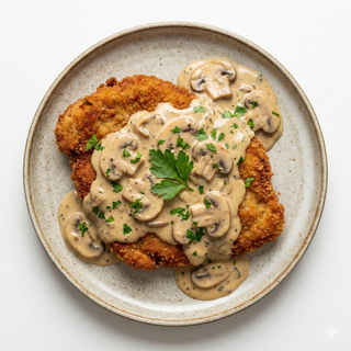 Escalope Con Salsa De Champiñones
