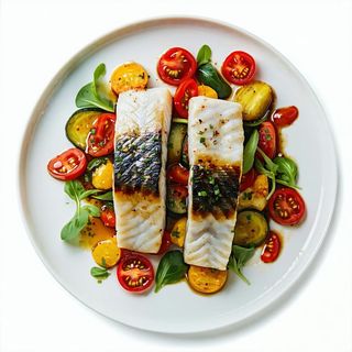 Filetti di branzino con verdure