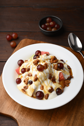 Fruit Salad with Yoghurt, Honey and Nuts