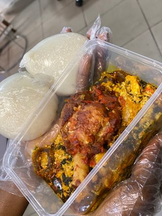 Poundo yam and Egusi 