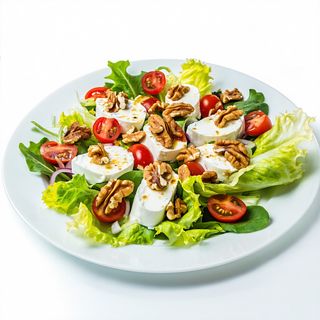 7. Ensalada De Leituga, Tomate Cherry, Rulo De Cabra, Noces E Tacos