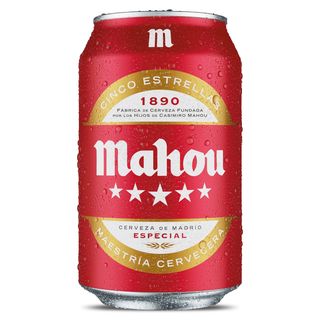 Cerveza Mahou 5 Estrellas Lata 33cl.