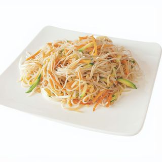 Spaghetti di riso con gamberetti