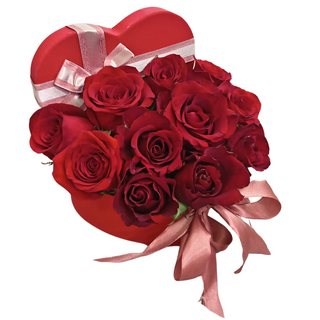 Flower box srce 11 crvenih ruža