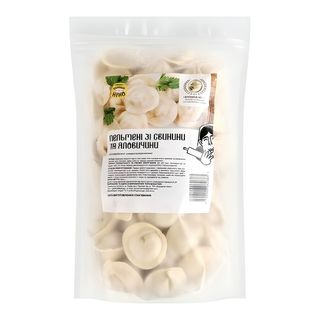 Пельмені зі свининою та яловичиною заморожені (800г)