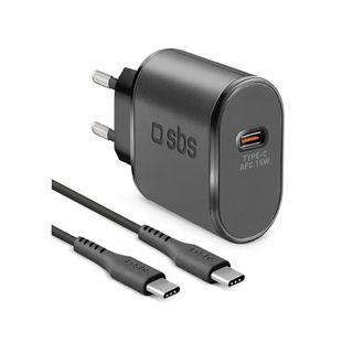 Kit Cargador De Pared Sbs 15W + Cable Usb-C A Usb-C 1M Negro - 8018417416491
