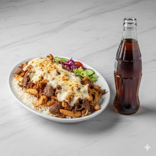 Menú De Plato Kebab Con Queso