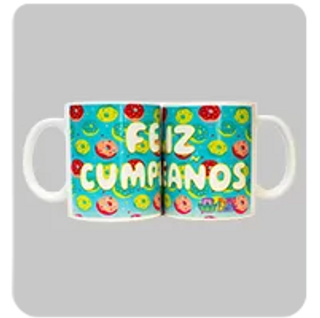 Taza Fondo Donuts "Feliz Cumpleaños" 1Ud.