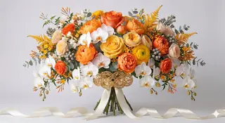 Mélange Fleurs Orange, Jaunes & Blanches