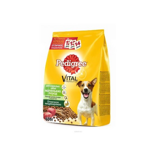 Корм для собак Pedigree Педигри для взрослых собак малых пород говядина 600г  4607065002541