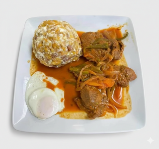 Bolón Con Bistec De Ternera