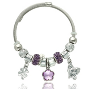 Bransoletka charms violet
