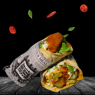 Shaorma mare de post cu parjoala vegetala si cartofi