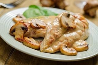 Куриная отбивная под грибным соусом
