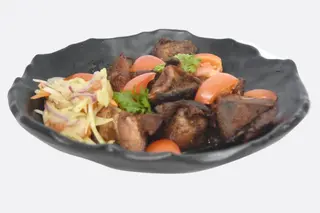 Porc Grillé Sauté + Ration D'attiéké