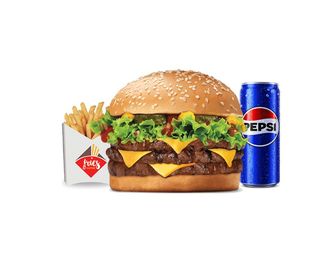 Veliki Triple Burger + srednji pomfrit + limenka