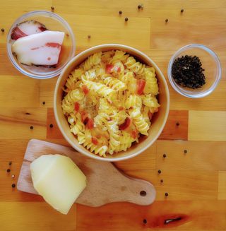 Fusilli carbonara
