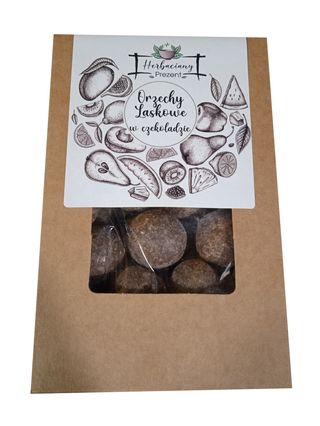 KARTONIK KRAFT 300G -  ORZECHY LASKOWE W CZEKOLADZIE