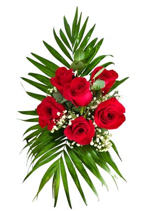 Media docena rosas rojas