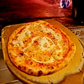 Pizza panna & gamberetti