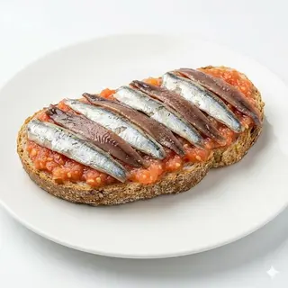 Tostada De Anchoas Y Escalivada