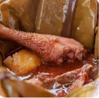 All food with chicken luwombo local breed 
