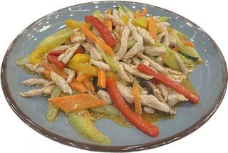 Stracetti di maiale con verdura