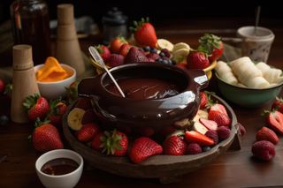 chocolat fondu à la fraise