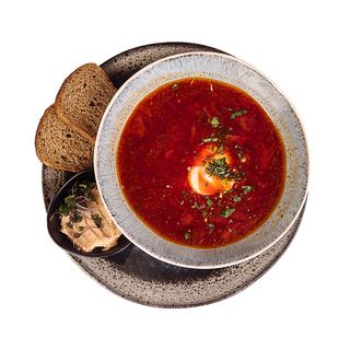 Борщ на свинному реберці з салом (450г)