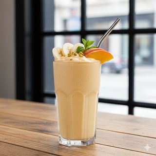 Pesca e banane e latte soia