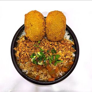 Curry rice pumpkin korokke (vegetariano )