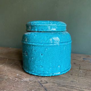 Jarrón De Cerámica Turquesa